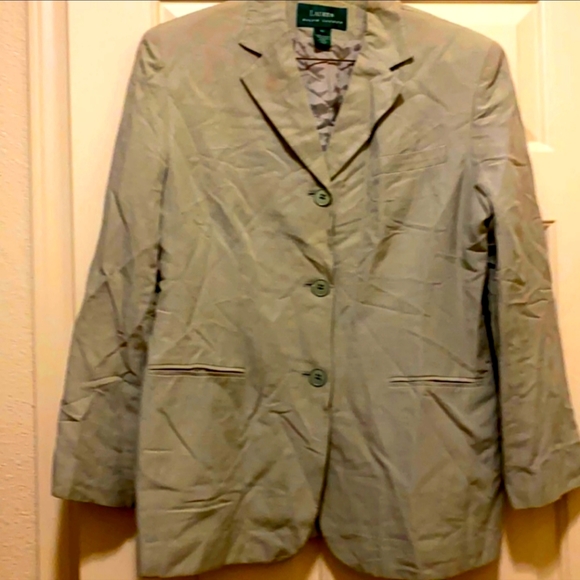 Ralph Lauren Silk Linen Sage Blazer - Picture 1 of 5